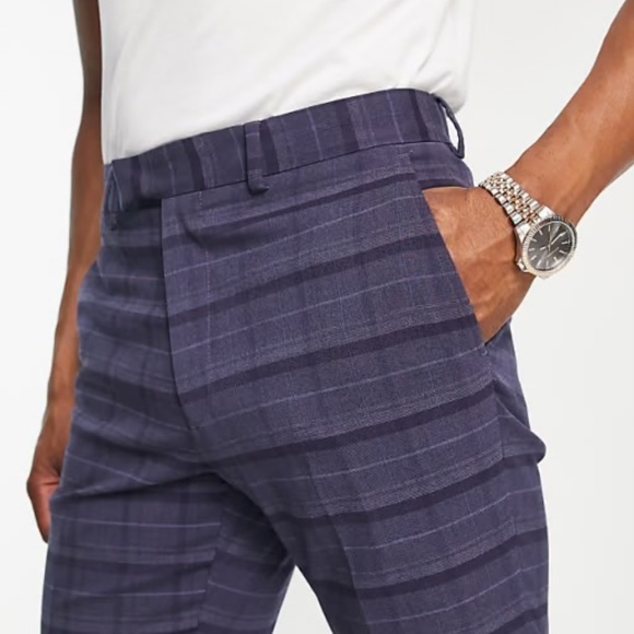 Mens French Connection Marine Check Suit - Picture 4 of 10